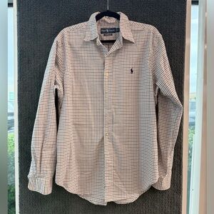 Ralph Lauren Men's Casual Checkered Shirt - Blue and White